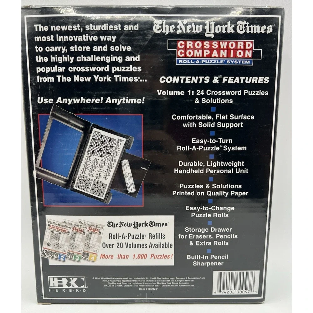 New York Times Crossword Companion Roll-A-Puzzle 24 Puzzles Sealed Game